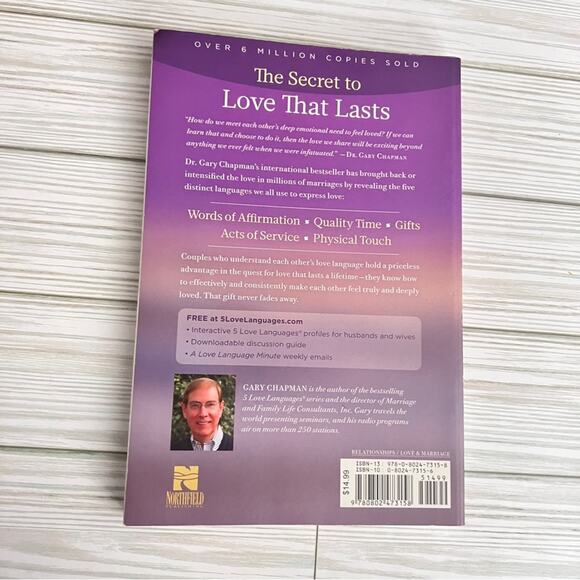 The 5 Love Languages The Secret to Love that Lasts  Hardcover Book  Gary Chapman - Picture 3 of 7